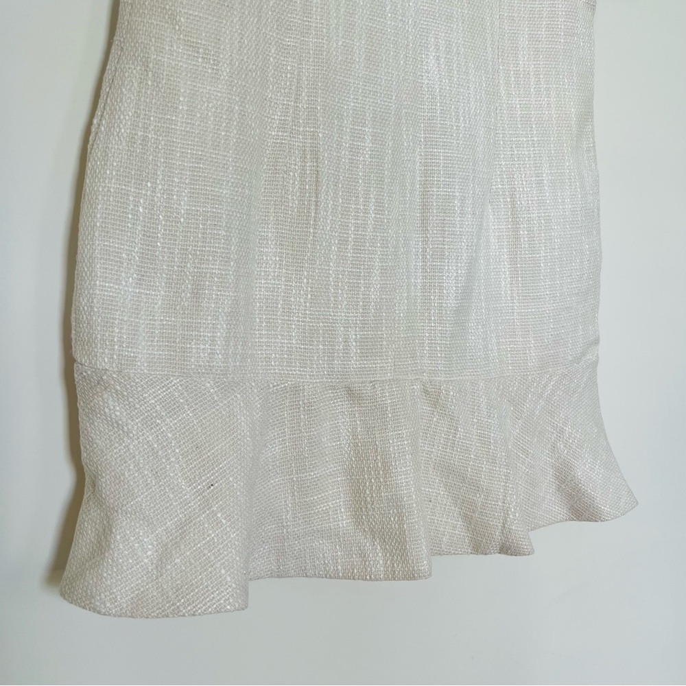 Commense Contrast Binding Button Tweed Short Dress Sz M Ivory - Picture 7 of 13